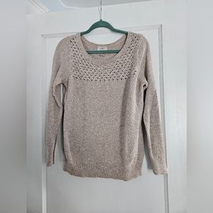 Ann Taylor Loft Taupe/ Sand Cableknit Sweater